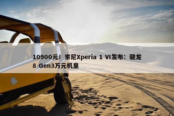10900元！索尼Xperia 1 VI发布：骁龙8 Gen3万元机皇